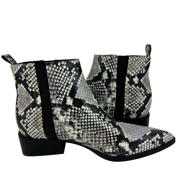 MARC FISHER VIVICA LEATHER POINTED TOE ANKLE BOOTS IN SNAKE PRINT NWOB SIZE 8.5M - Picture 7 of 13